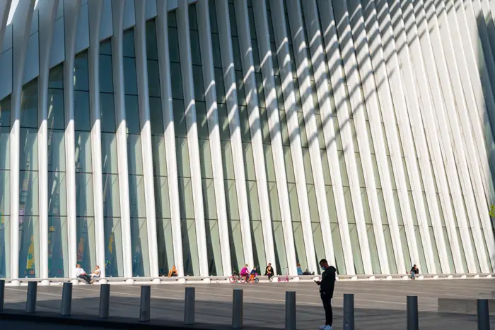 A photo of a person at the Oculus at World Trade Center